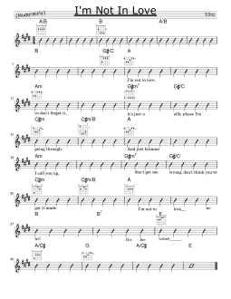 I'm Not in Love sheet music